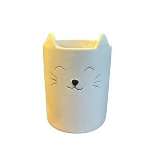 Isaac Jacobs Cat Face White Ceramic Cute Whimsical Home Decor CR08WH2